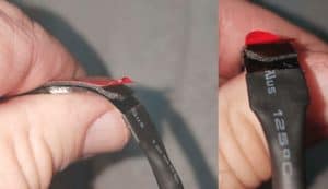 Peel off the red backing on the LED strip