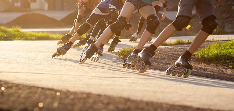 inline speed skating outdoors