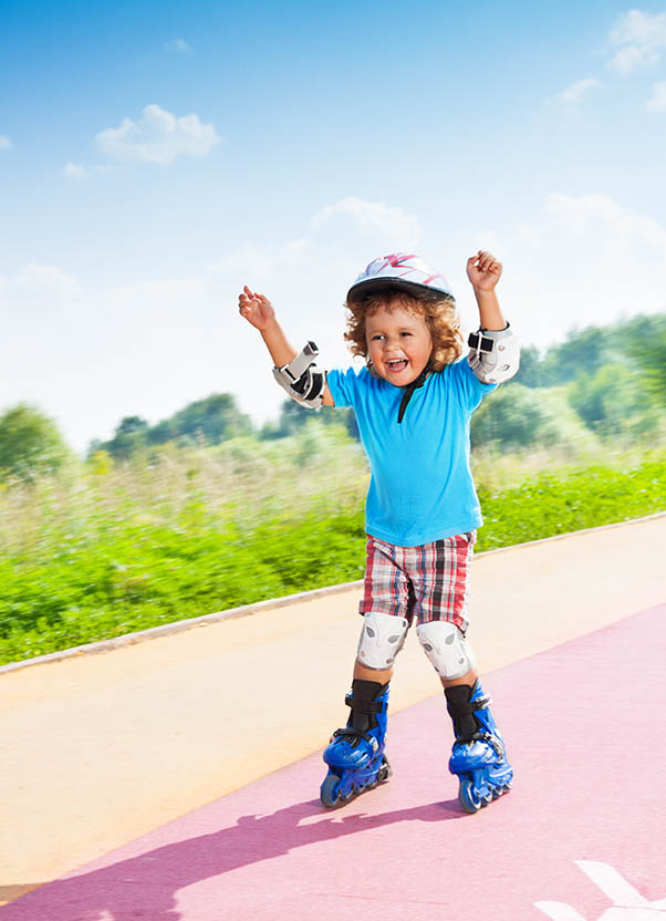 Little Boy Rollerblading