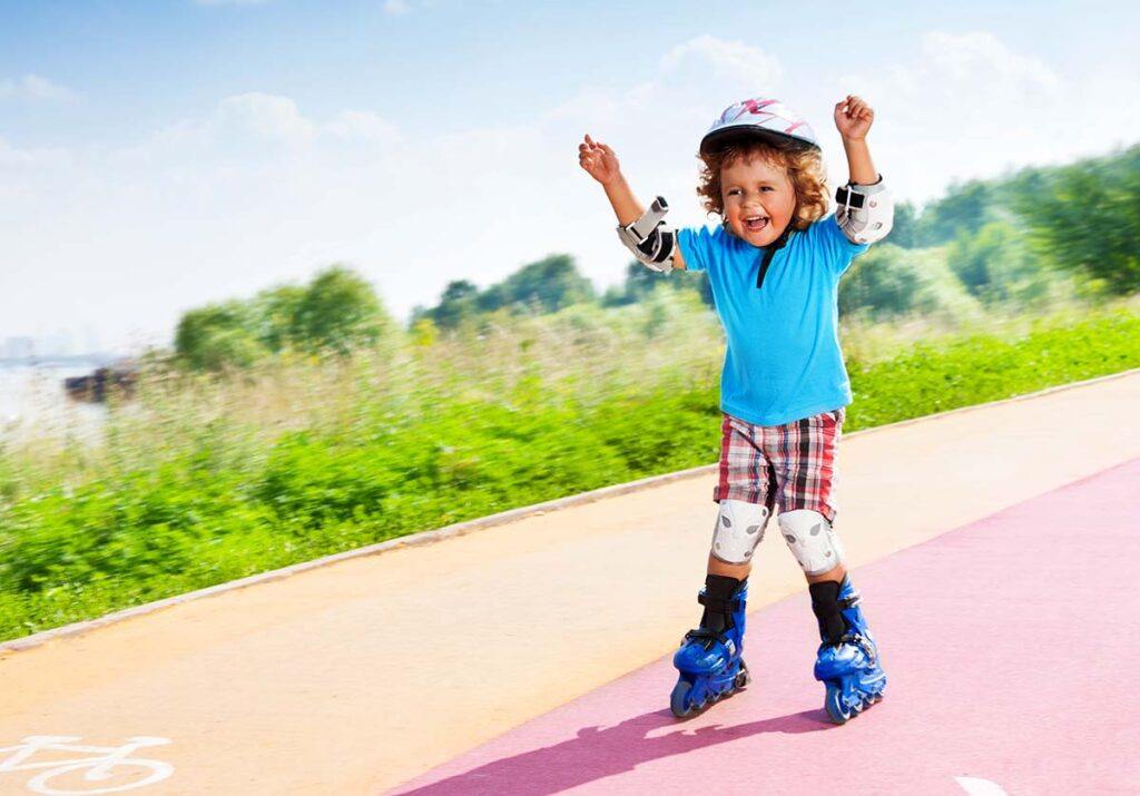 Happy Boy Roller Skating