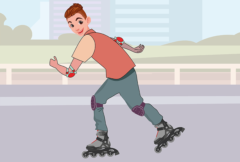 Gliding on Rollerblades