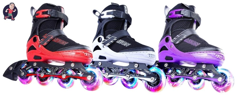 Papaison Adjustable Inline Skates with LED Wheels