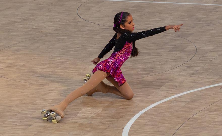 Artistic freestyle skater doing a routine