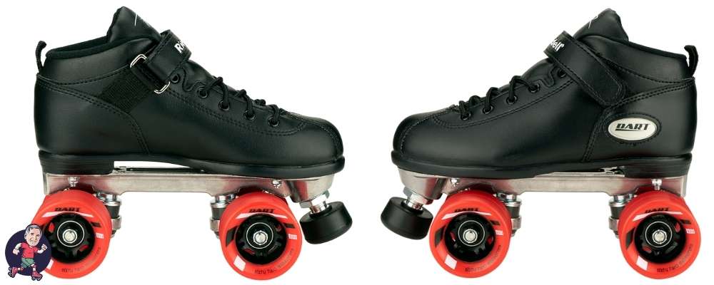 Riedell Dart Speed Skates Black Side Views