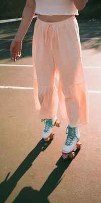 Roller Skating on Tennis Court