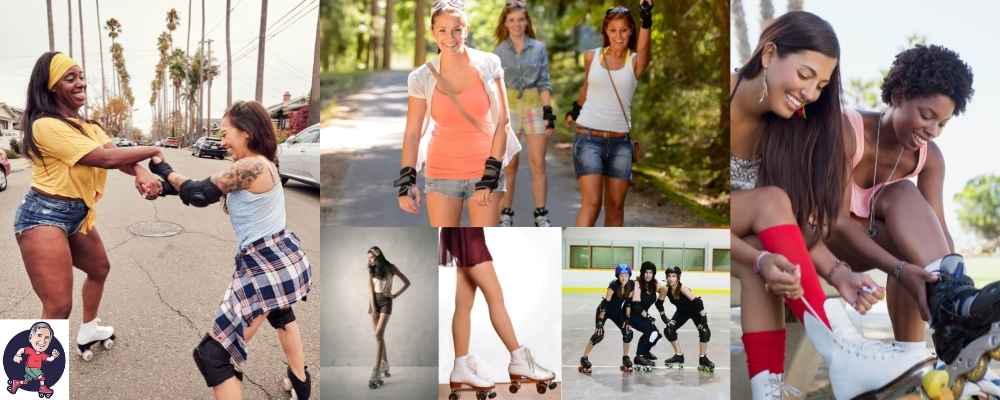 Various women roller skating